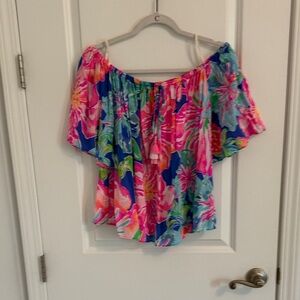 Lilly Pulitzer Colorful Off-Shoulder Blouse